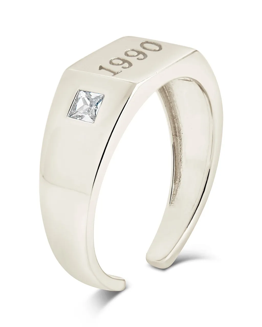Sterling Silver Birth Year Signet Ring