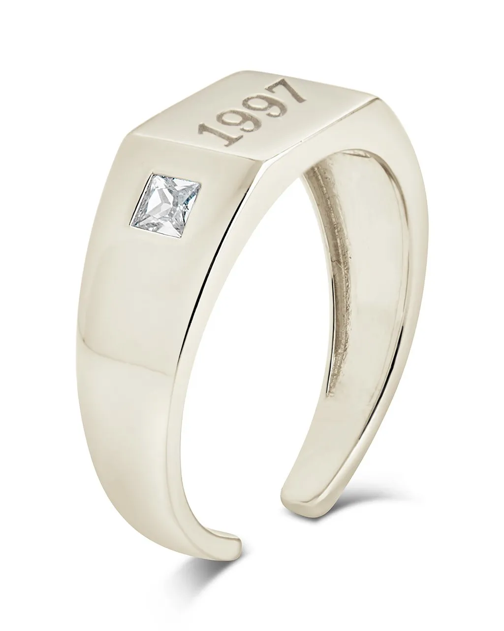 Sterling Silver Birth Year Signet Ring