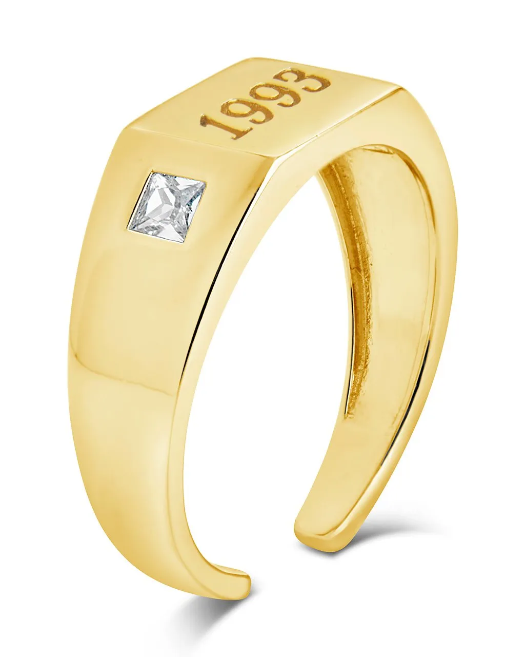 Sterling Silver Birth Year Signet Ring