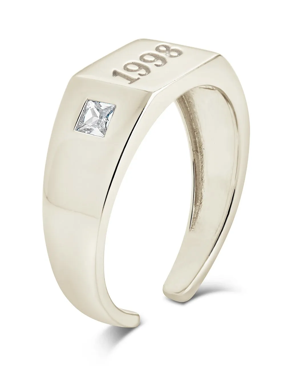 Sterling Silver Birth Year Signet Ring