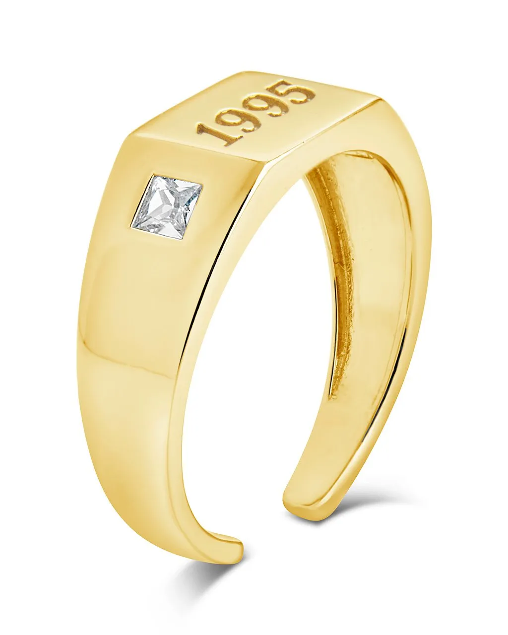 Sterling Silver Birth Year Signet Ring