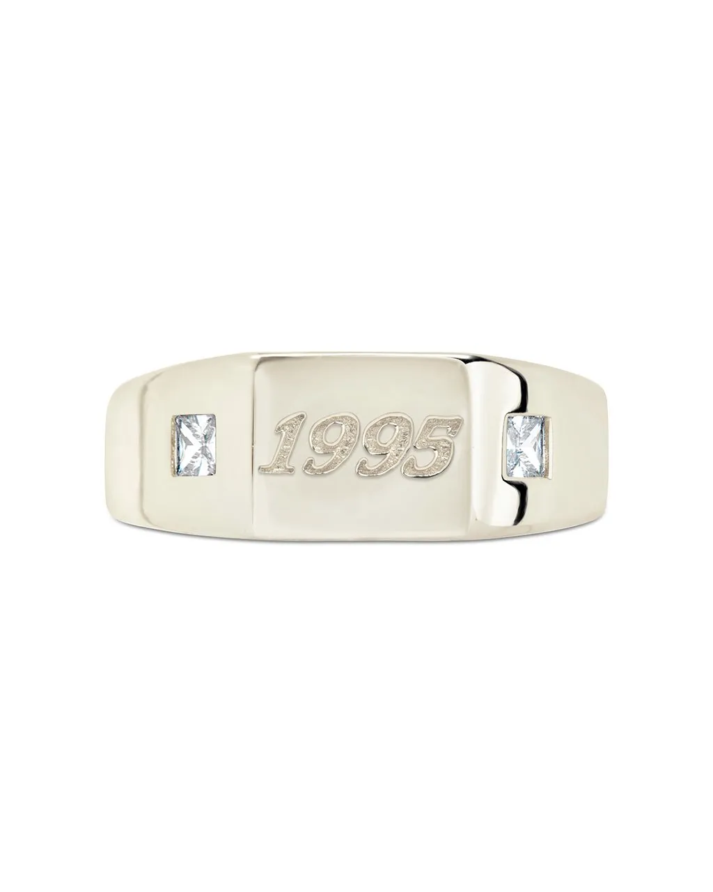 Sterling Silver Birth Year Signet Ring