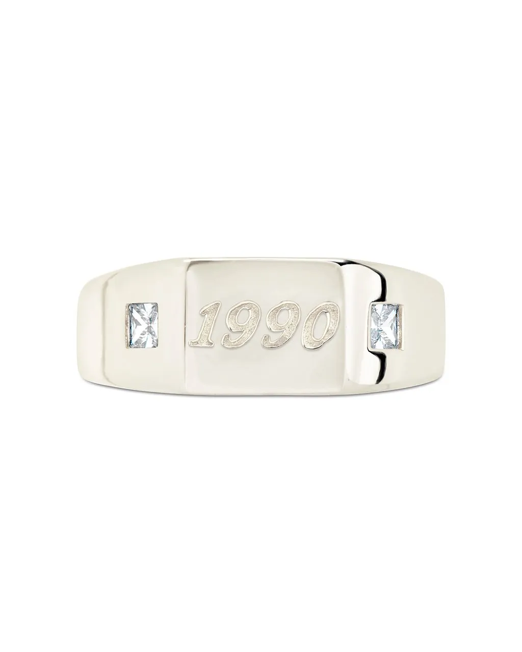 Sterling Silver Birth Year Signet Ring