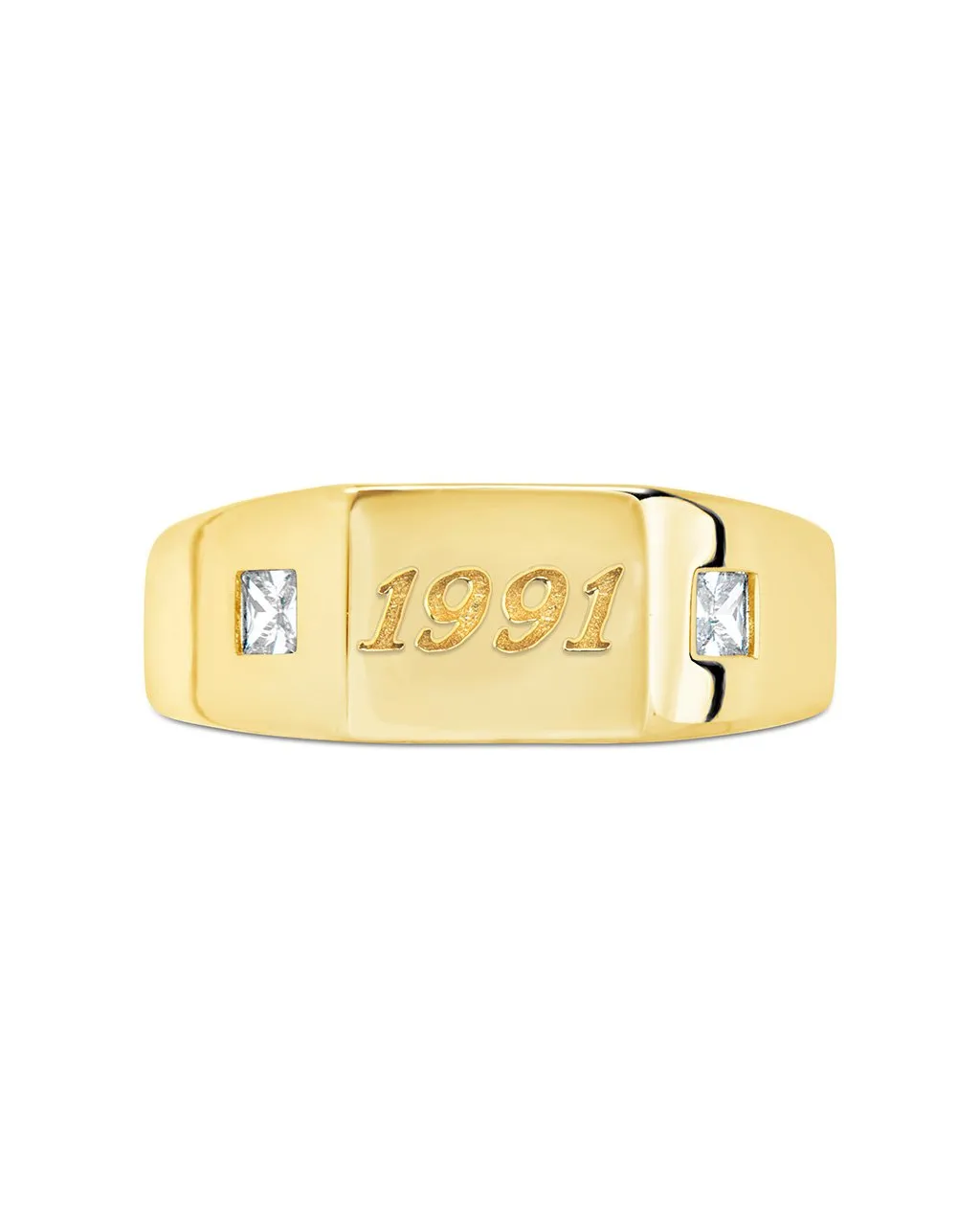 Sterling Silver Birth Year Signet Ring