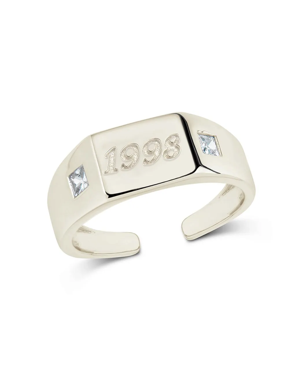 Sterling Silver Birth Year Signet Ring