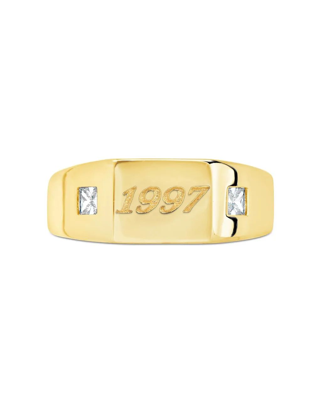 Sterling Silver Birth Year Signet Ring