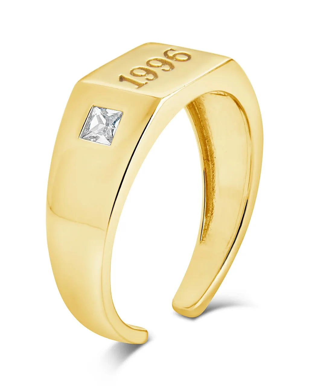 Sterling Silver Birth Year Signet Ring
