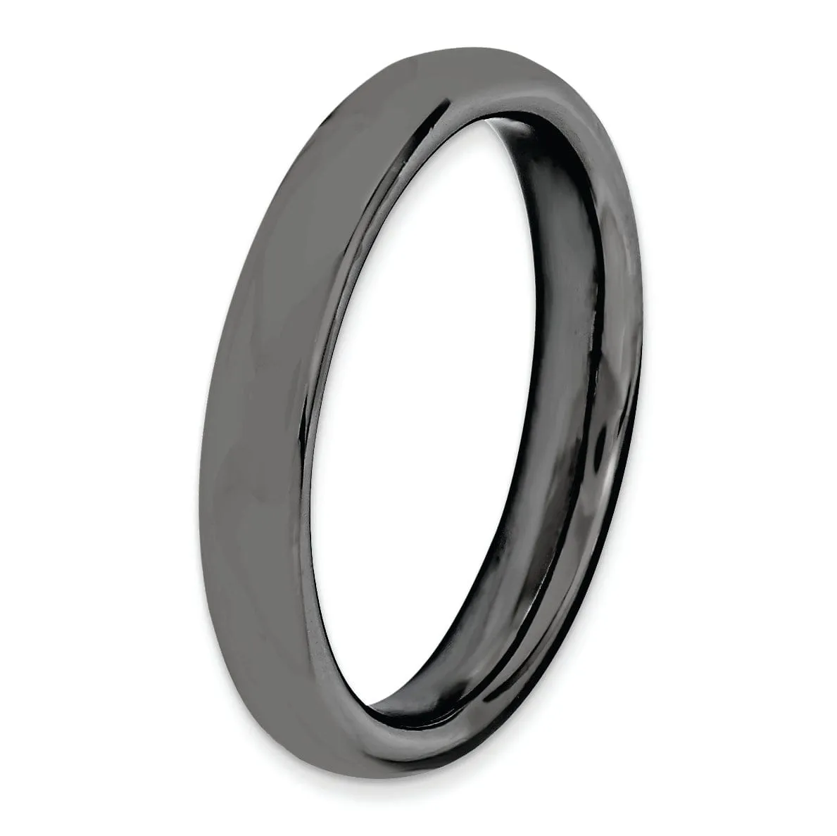Sterling Silver Black-Plated Polished Ring