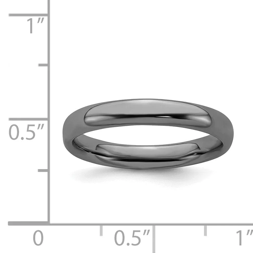 Sterling Silver Black-Plated Polished Ring