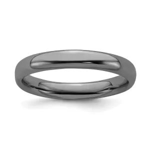 Sterling Silver Black-Plated Polished Ring