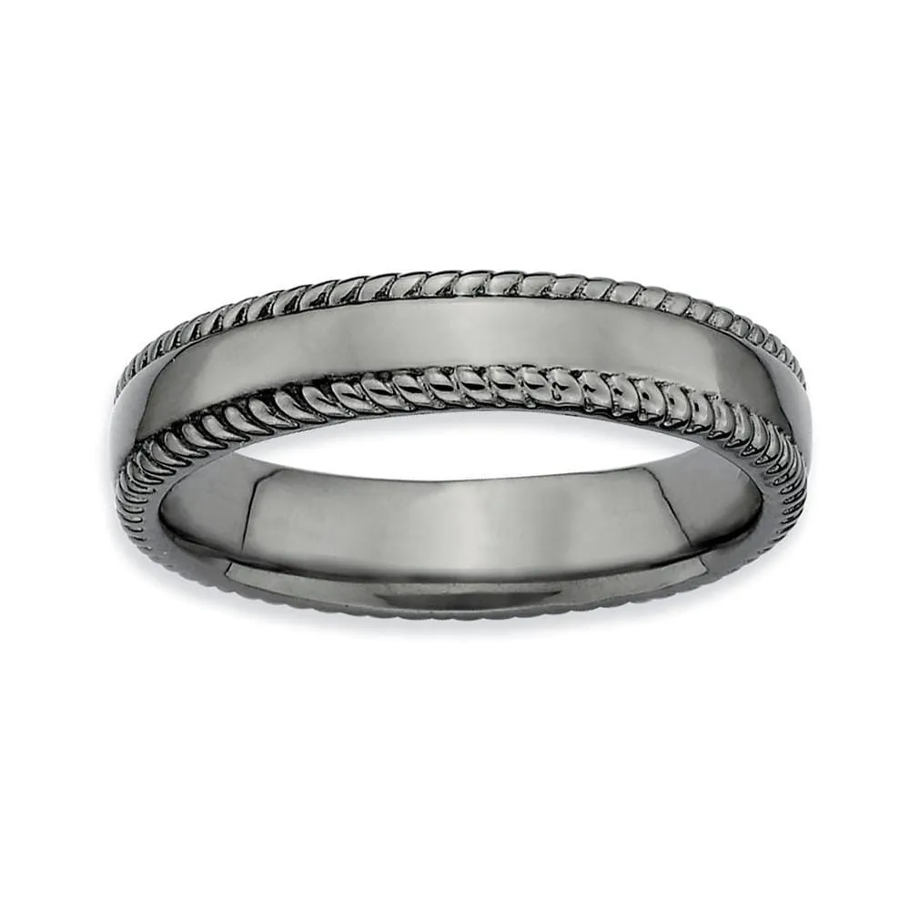 Sterling Silver Black-Plated Ring