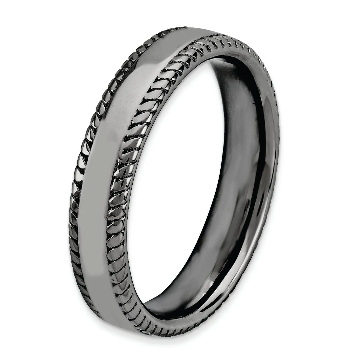 Sterling Silver Black-Plated Ring
