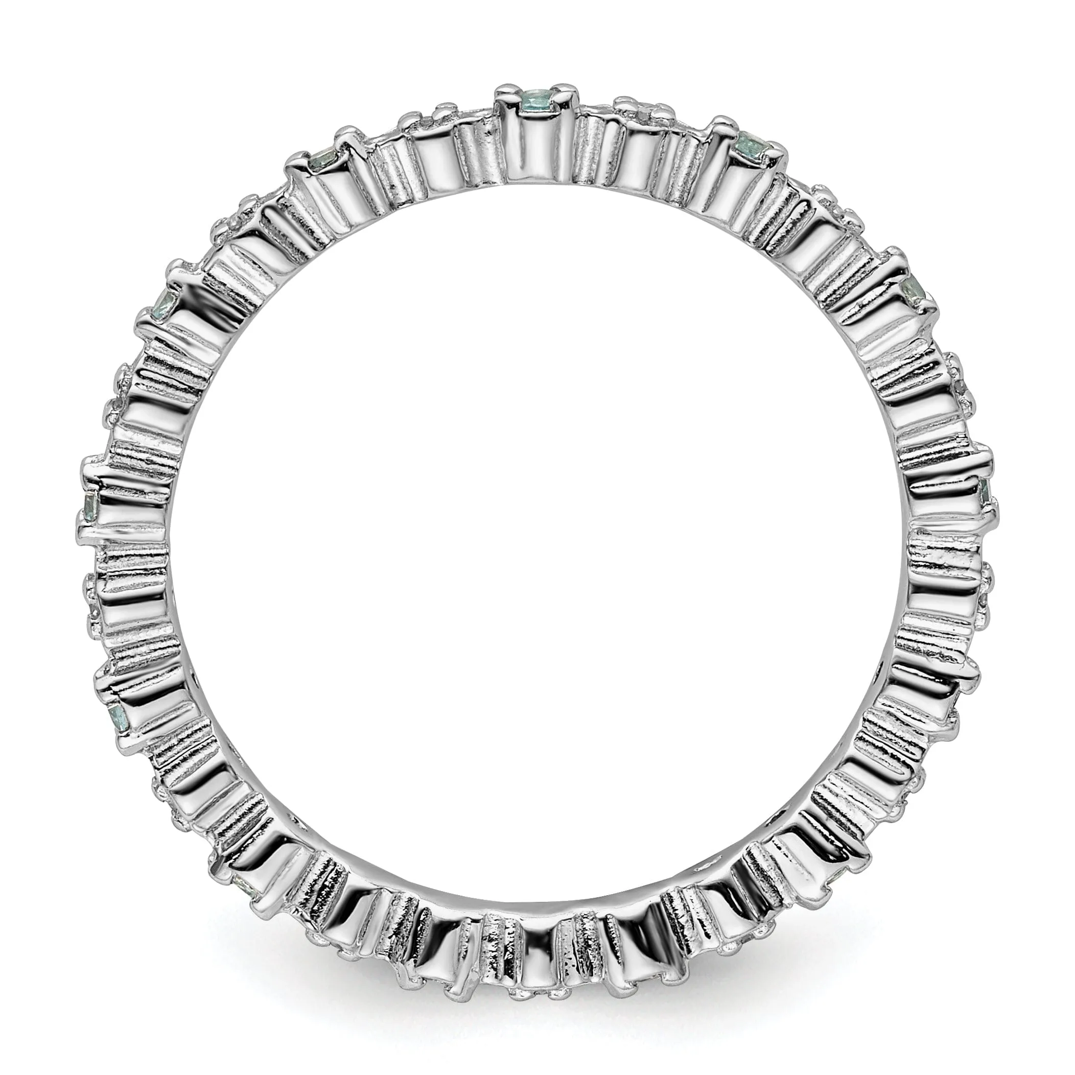 Sterling Silver Blue Topaz Diamond Ring