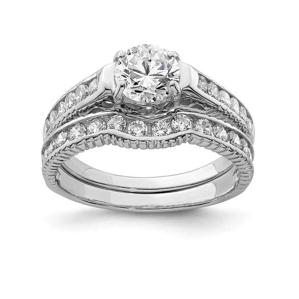 Sterling Silver Cubic Zirconia Band Rings Set