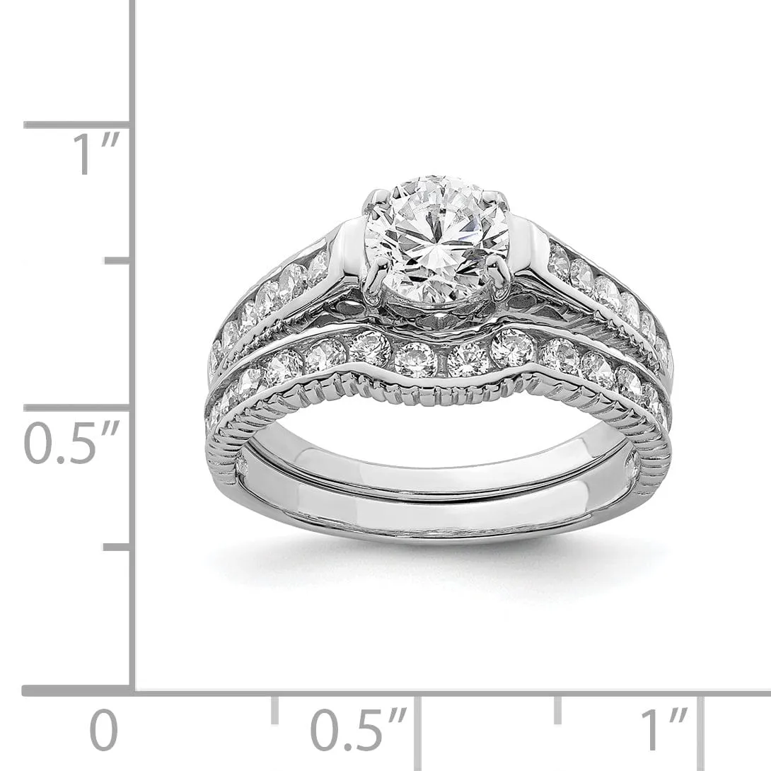 Sterling Silver Cubic Zirconia Band Rings Set