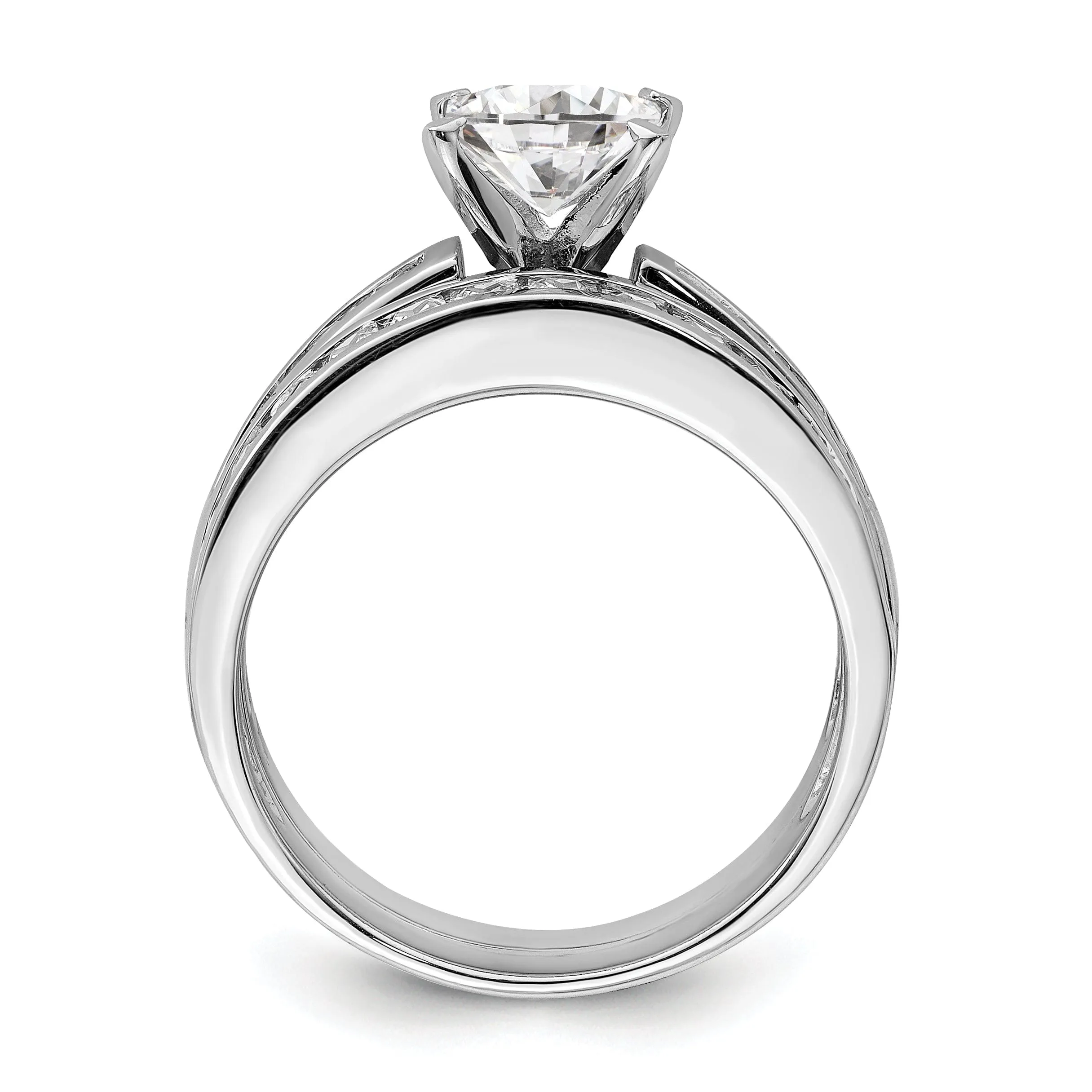 Sterling Silver Cubic Zirconia Band Rings Set