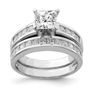 Sterling Silver Cubic Zirconia Band Rings Set