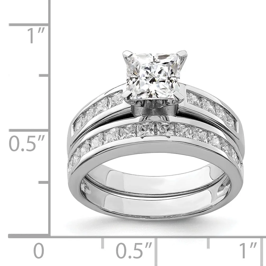 Sterling Silver Cubic Zirconia Band Rings Set