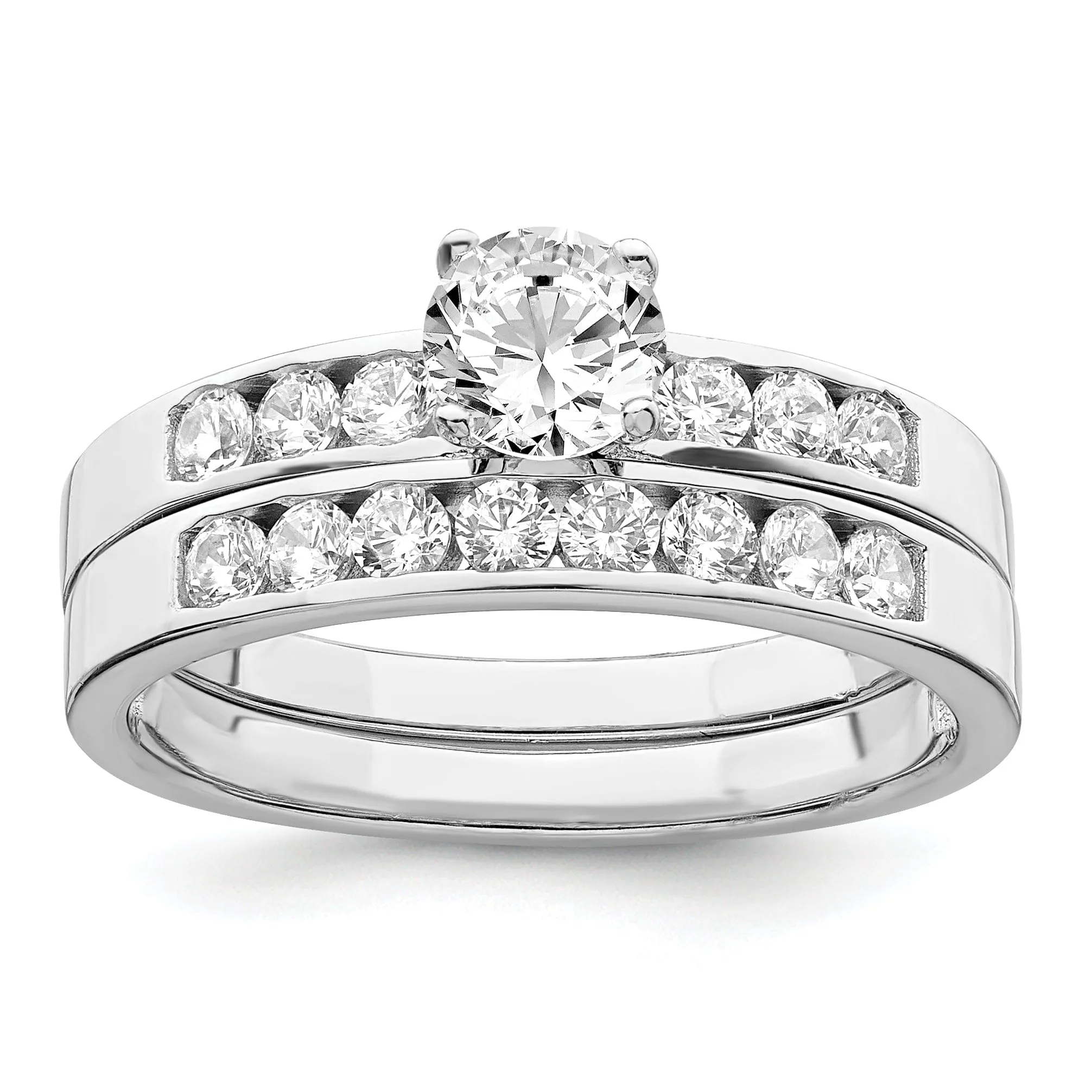 Sterling Silver Cubic Zirconia Ring Set