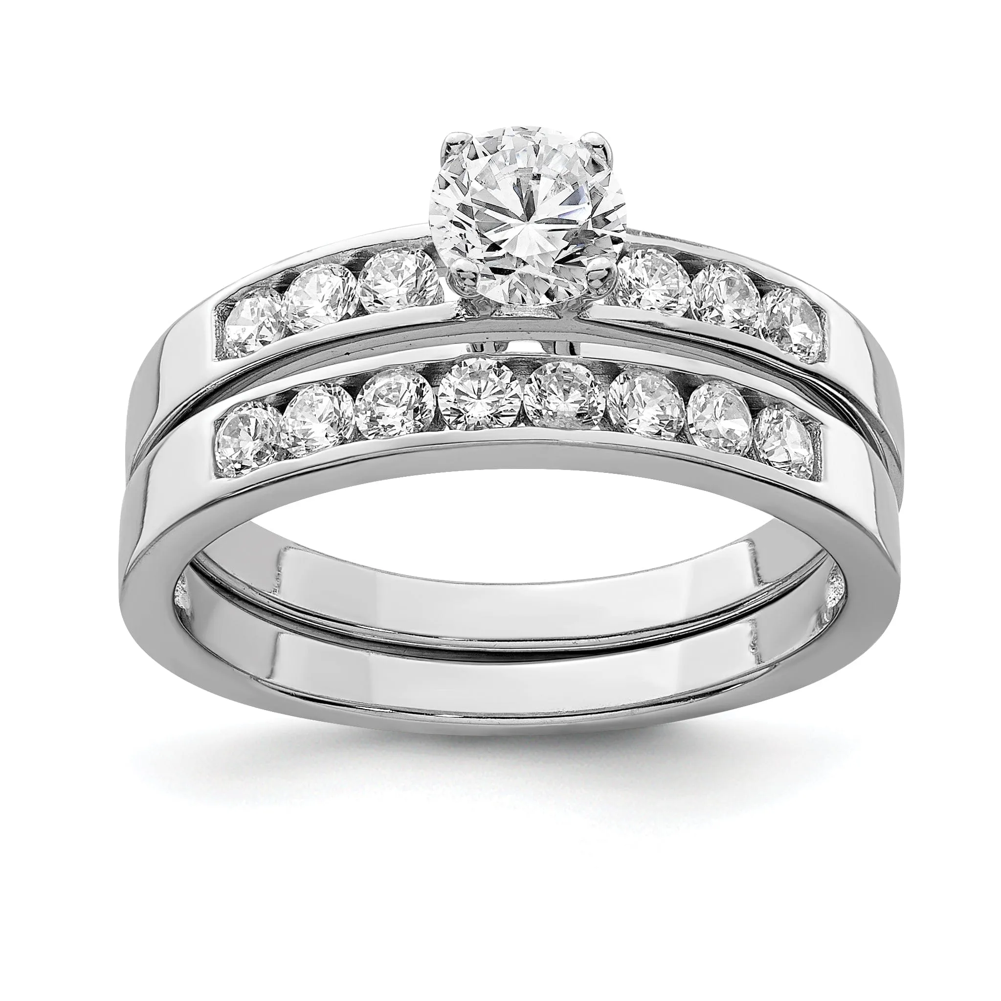 Sterling Silver Cubic Zirconia Ring Set