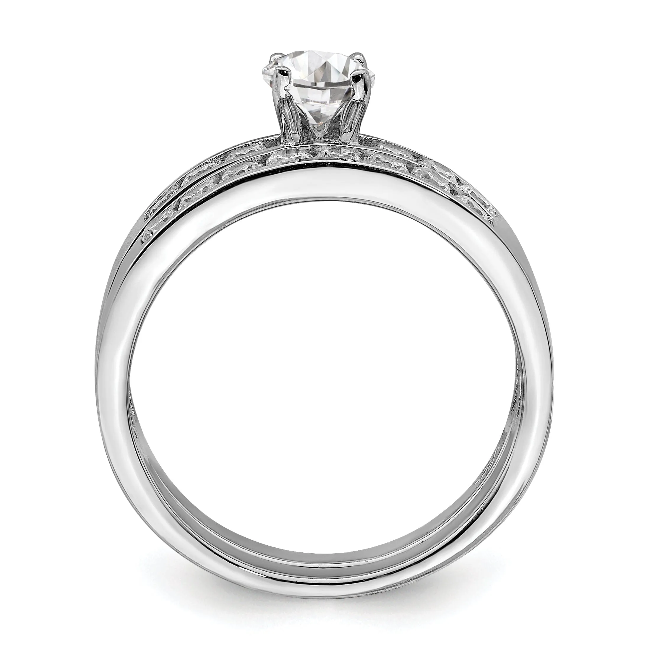 Sterling Silver Cubic Zirconia Ring Set