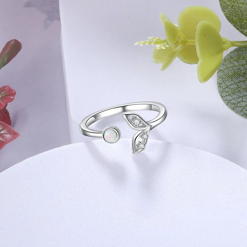 Sterling Silver Cute Tail Ring With Cubic Zirconia