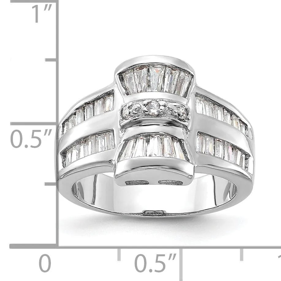 Sterling Silver Fancy Cubic Zirconia Ring