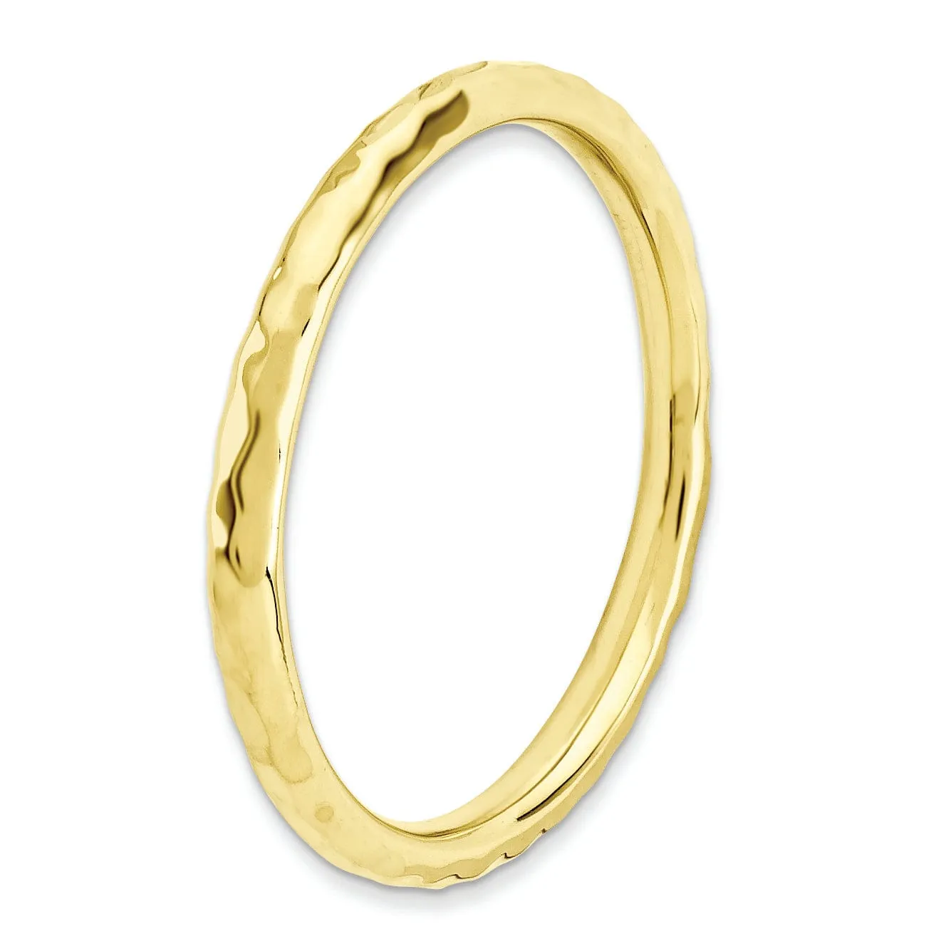 Sterling Silver Gold-Plated Hammered Ring