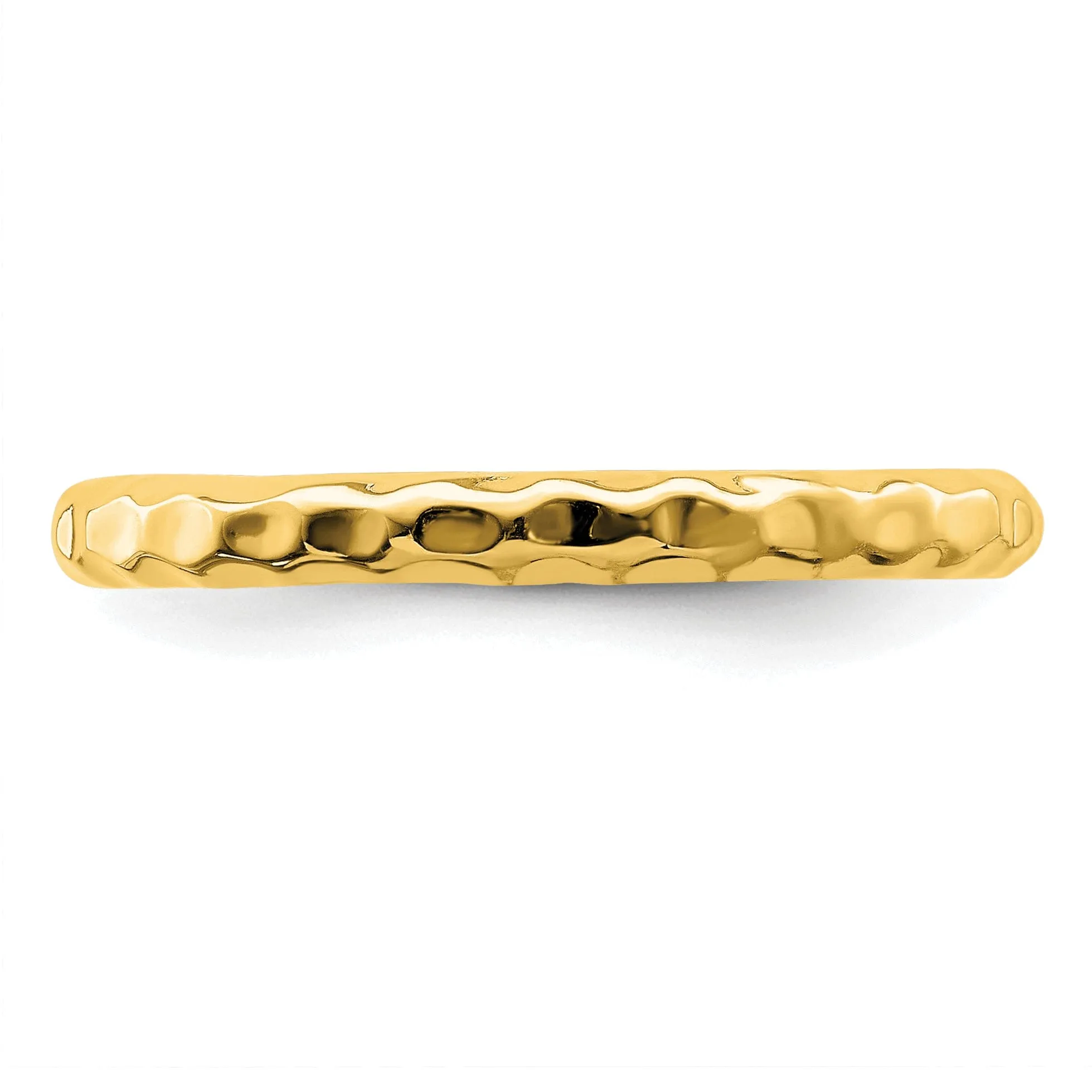 Sterling Silver Gold-Plated Hammered Ring