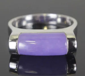 Sterling Silver Jade Ring Size 9