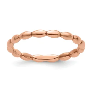 Sterling Silver Pink-Plated Rice Ring
