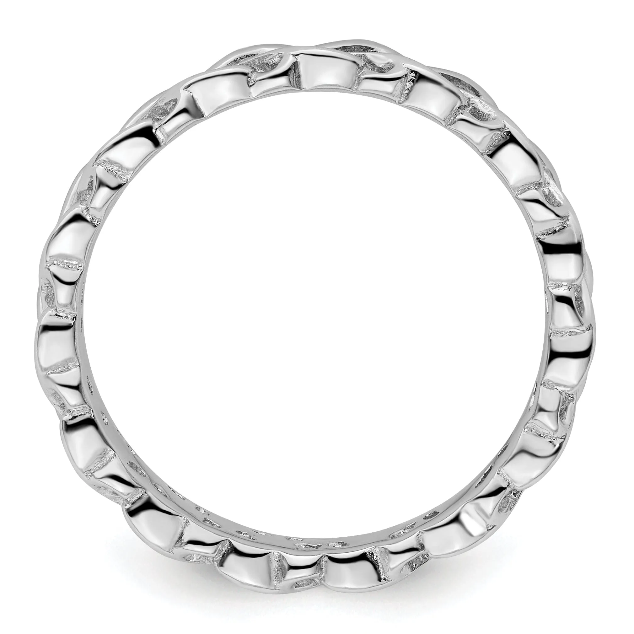 Sterling Silver Polished Intertwined Heart Ring