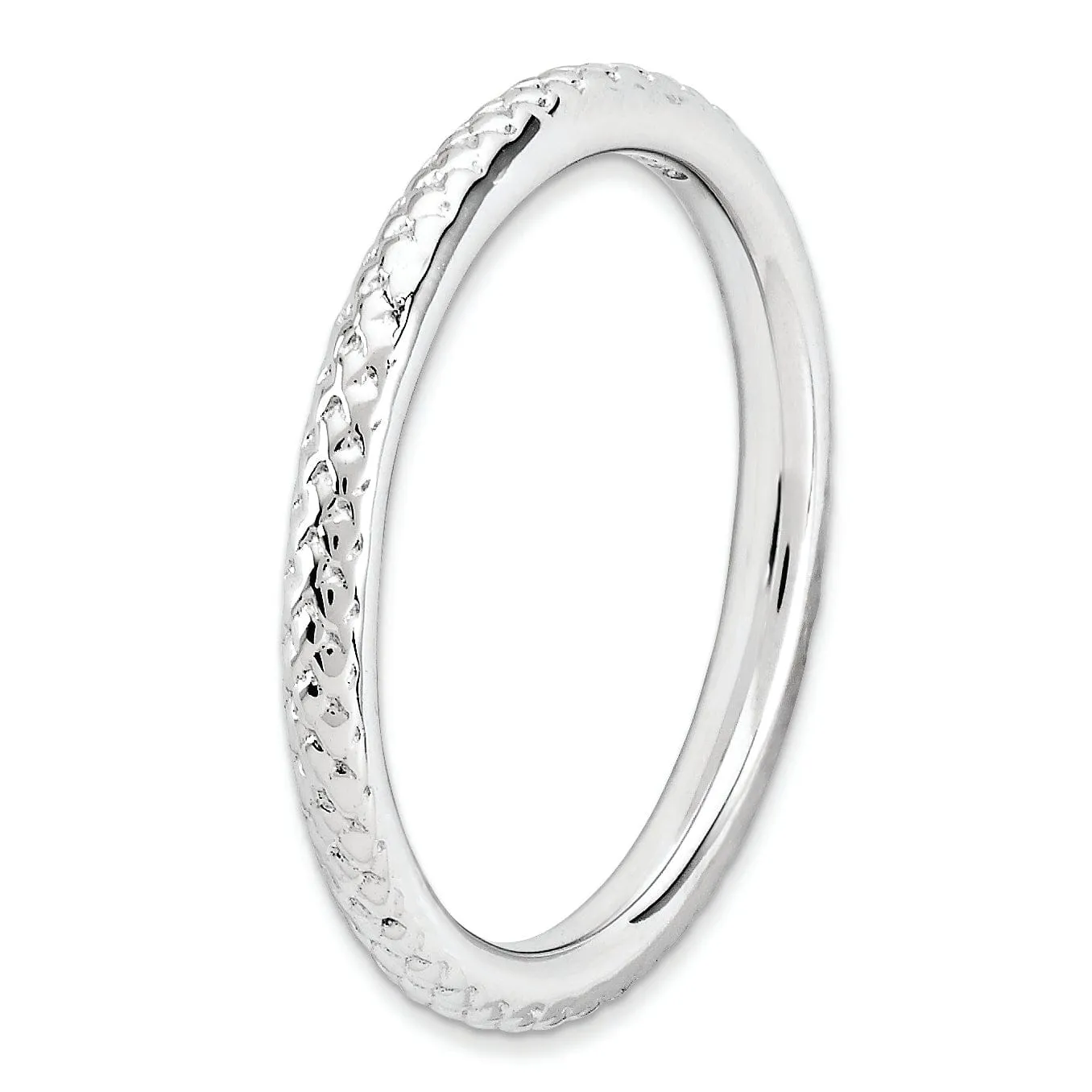 Sterling Silver Rhodium Cable Ring
