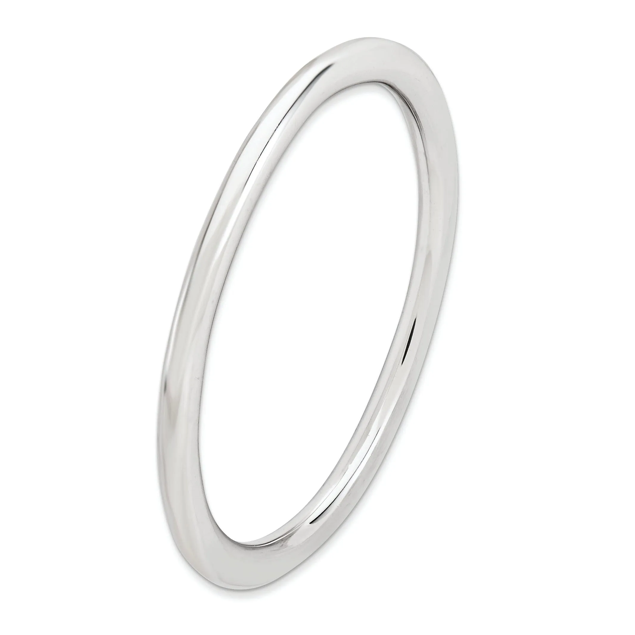 Sterling Silver Rhodium Polished Ring