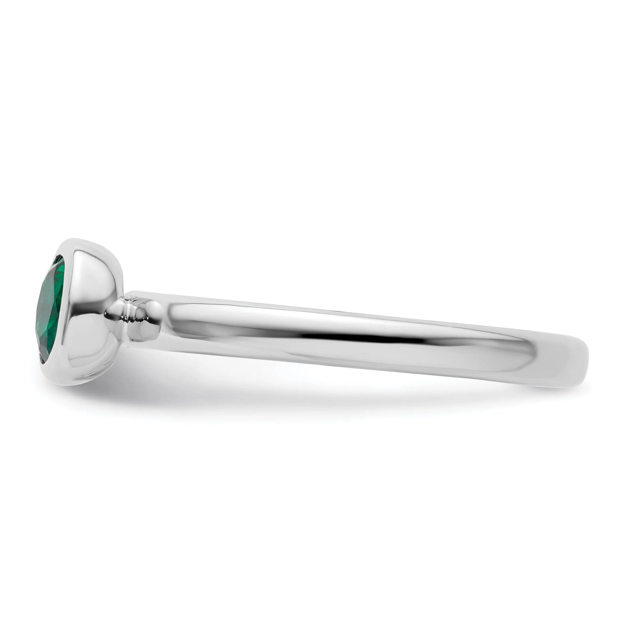 Sterling Silver Stackable Expressions Emerald Ring