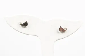 Sterling Silver Whale Stud Earrings