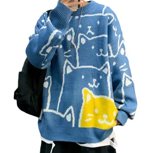 【Subscription】Modern Cartoon Couple Cat Sweater