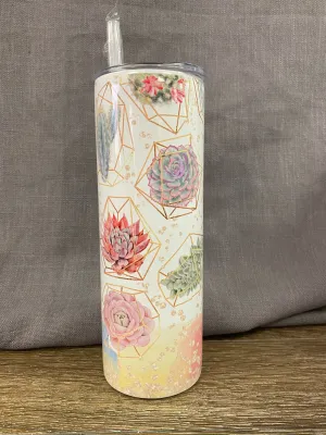 Succulent plants geometric shapes- 20oz stainless steel sublimated Tumbler