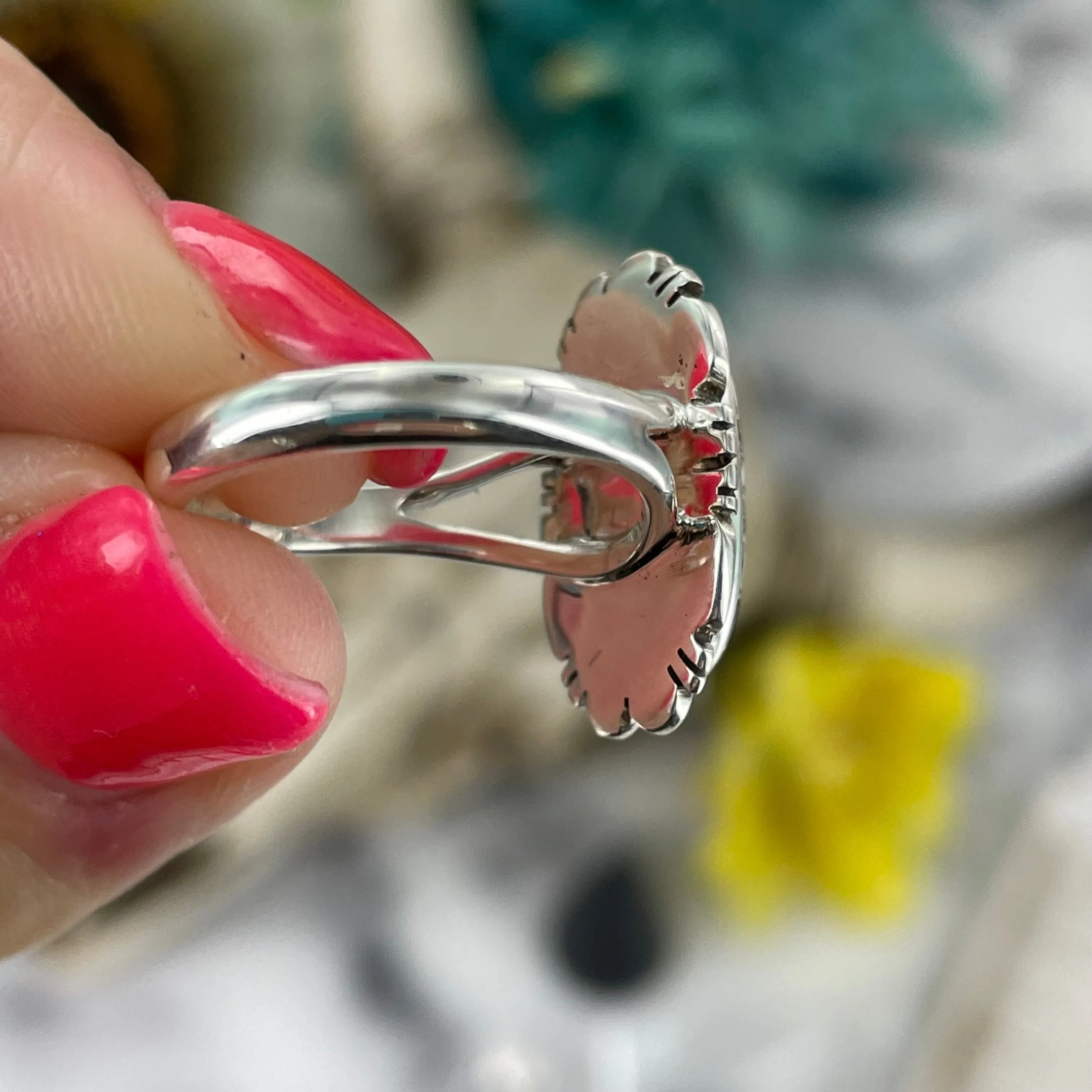 Sundown {Iron Maiden turquoise & White Buffalo} Ring