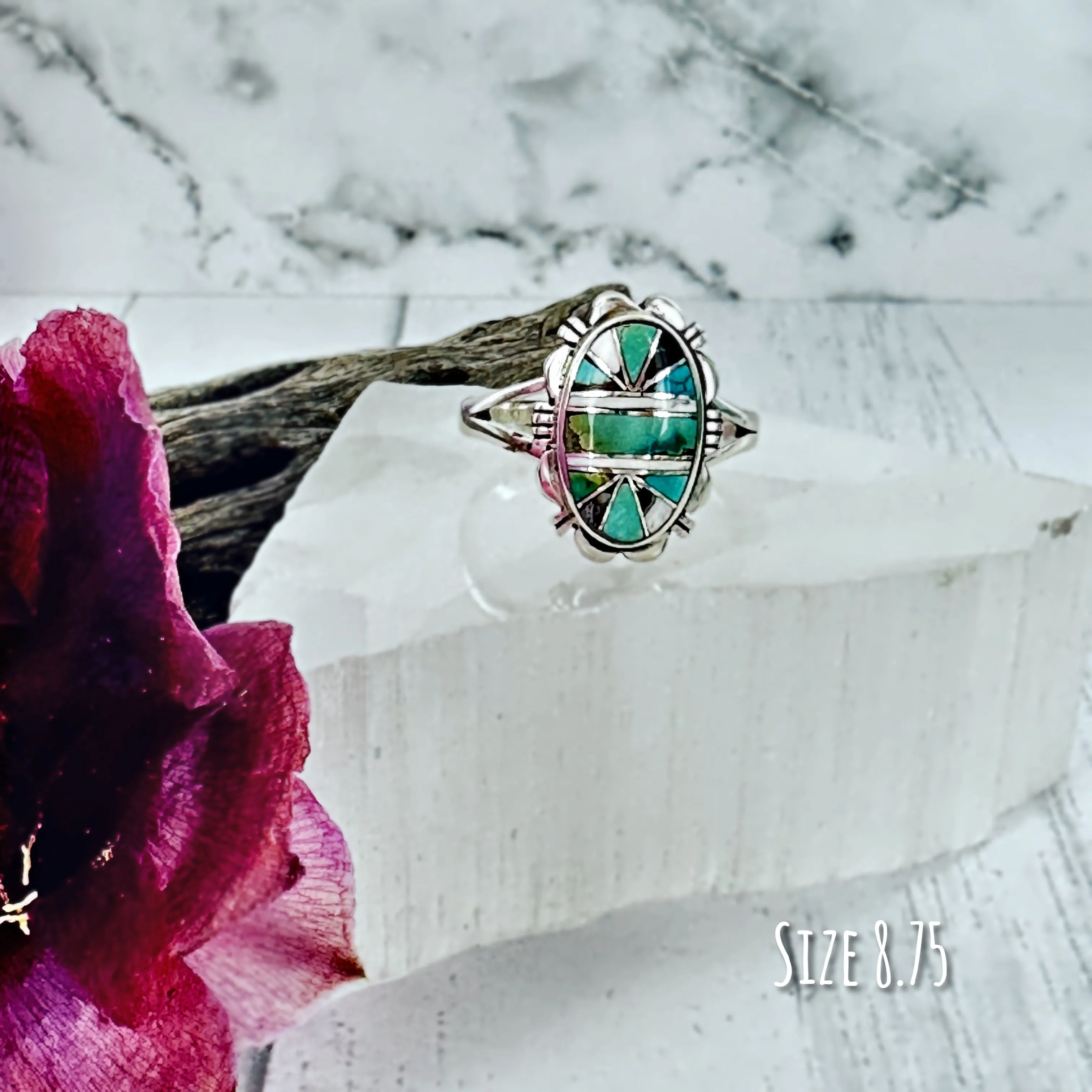 Sundown {Iron Maiden turquoise & White Buffalo} Ring