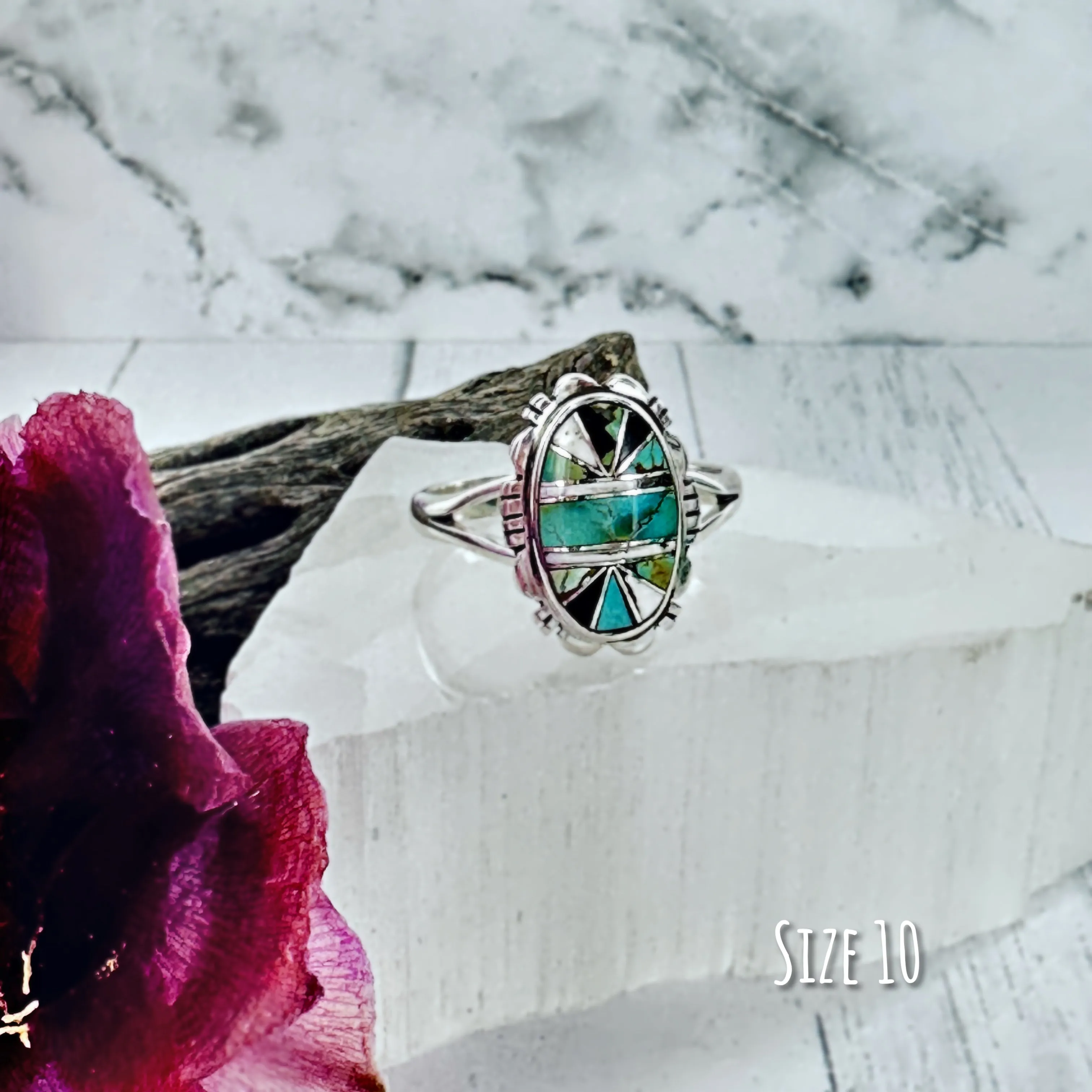 Sundown {Iron Maiden turquoise & White Buffalo} Ring