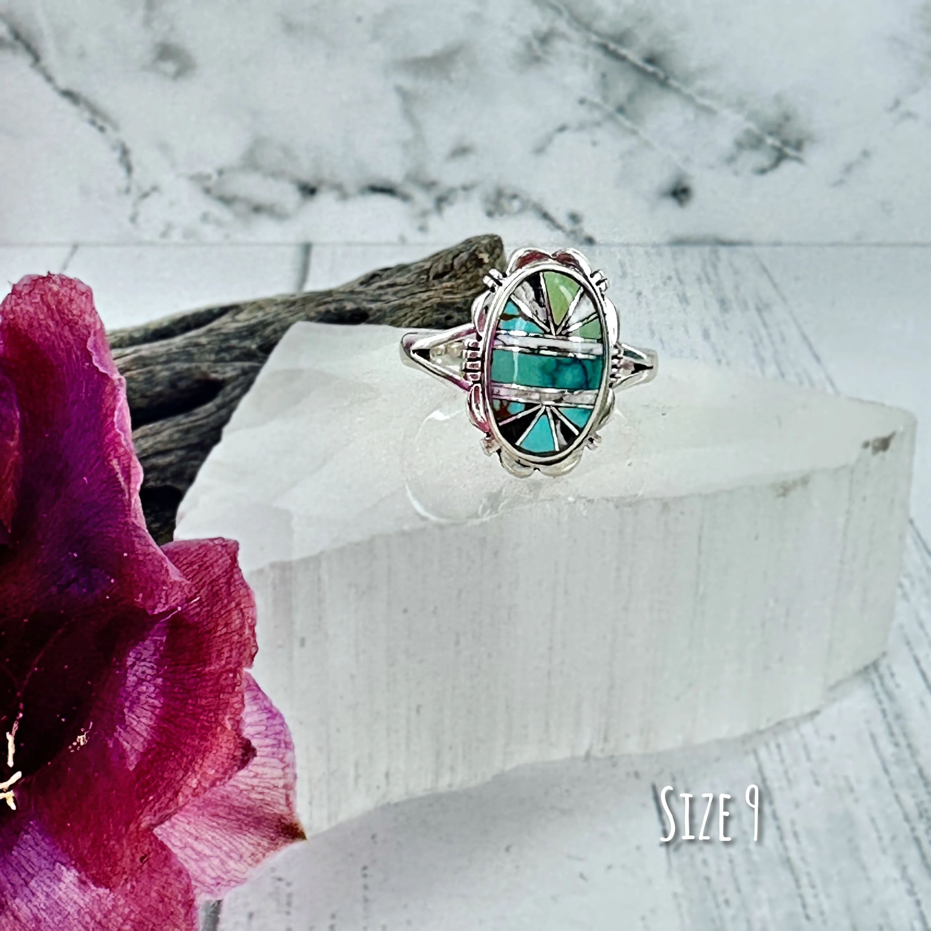 Sundown {Iron Maiden turquoise & White Buffalo} Ring