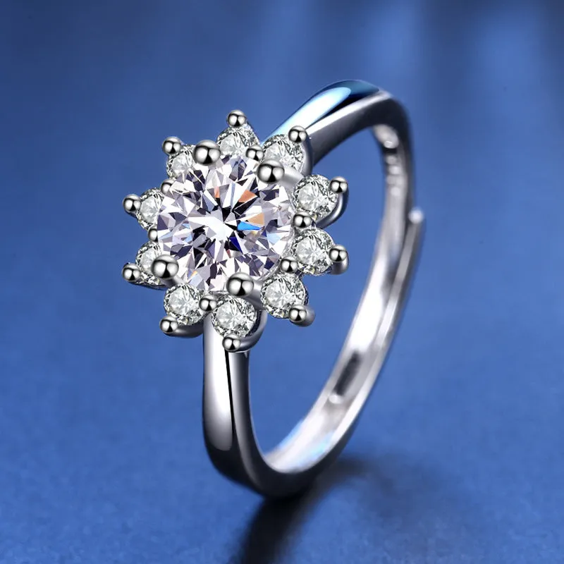 Sunflower Moissanite Diamond Ring