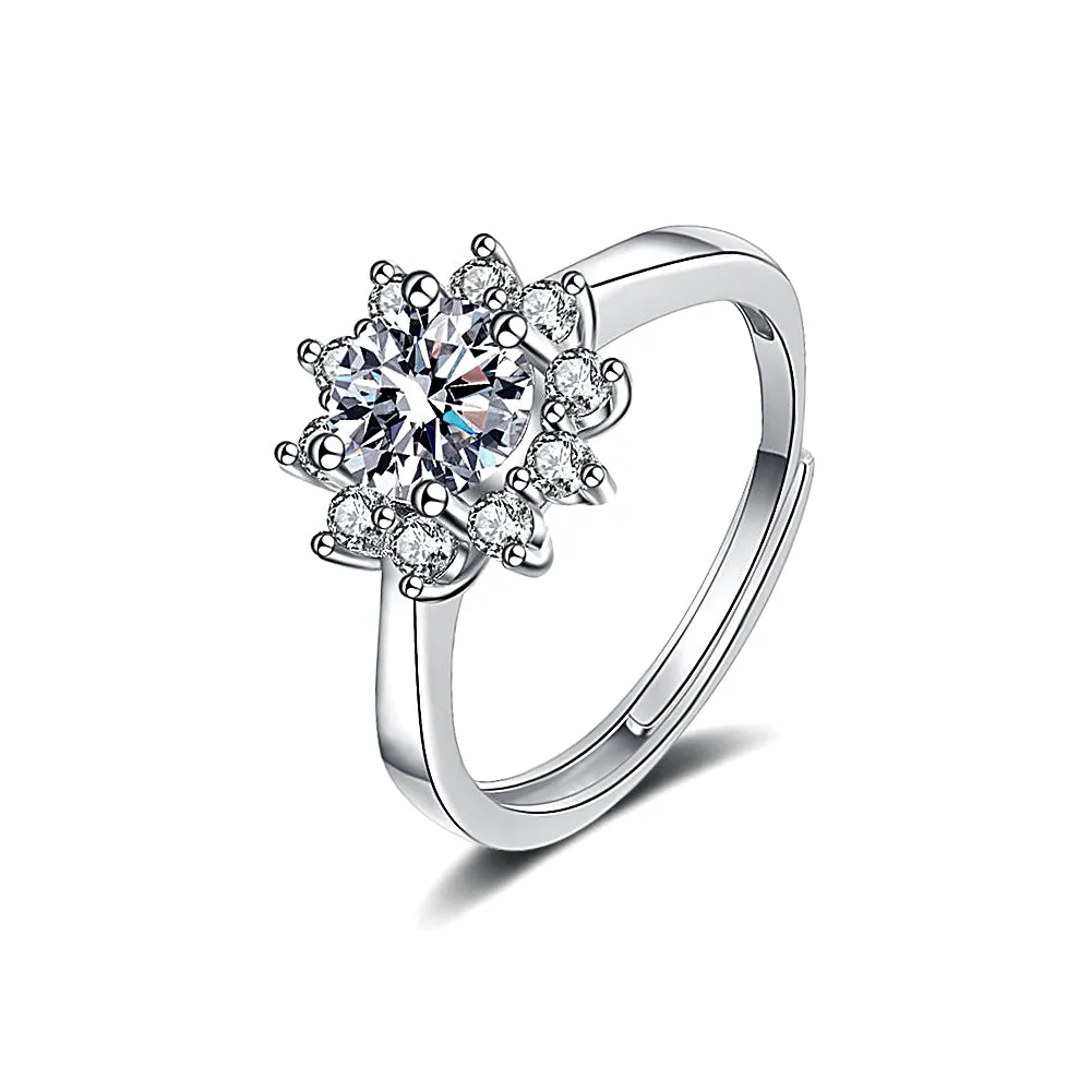 Sunflower Moissanite Diamond Ring