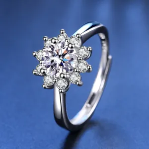 Sunflower Moissanite Diamond Ring