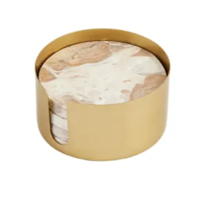 Tan Marble Coaster Set