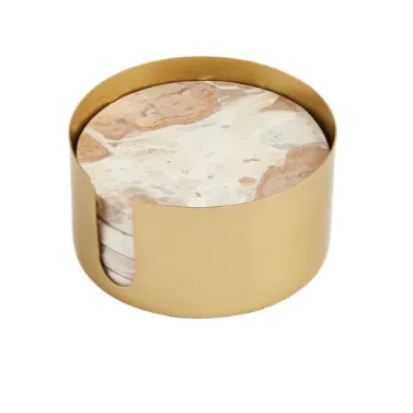 Tan Marble Coaster Set