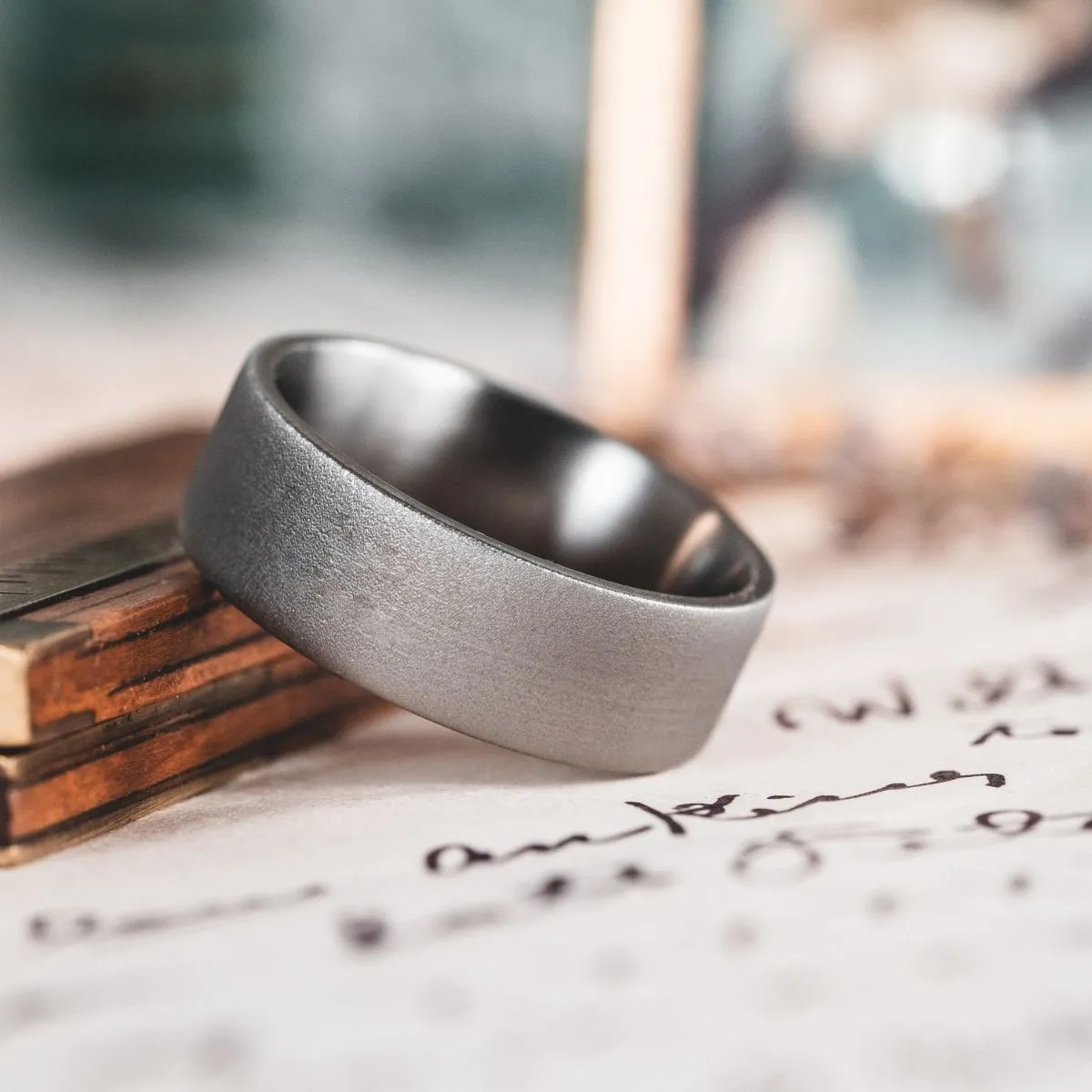 The Aerodyne | Men's Brushed Titanium Wedding Band