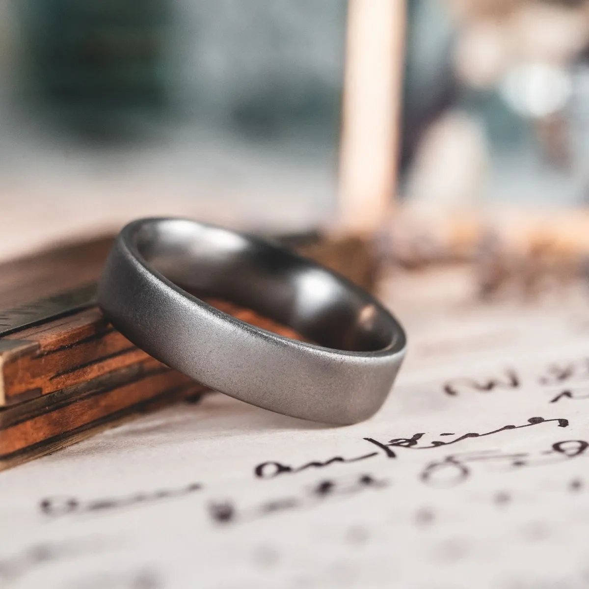 The Aerodyne | Men's Brushed Titanium Wedding Band