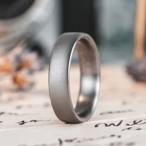 The Aerodyne | Men's Brushed Titanium Wedding Band